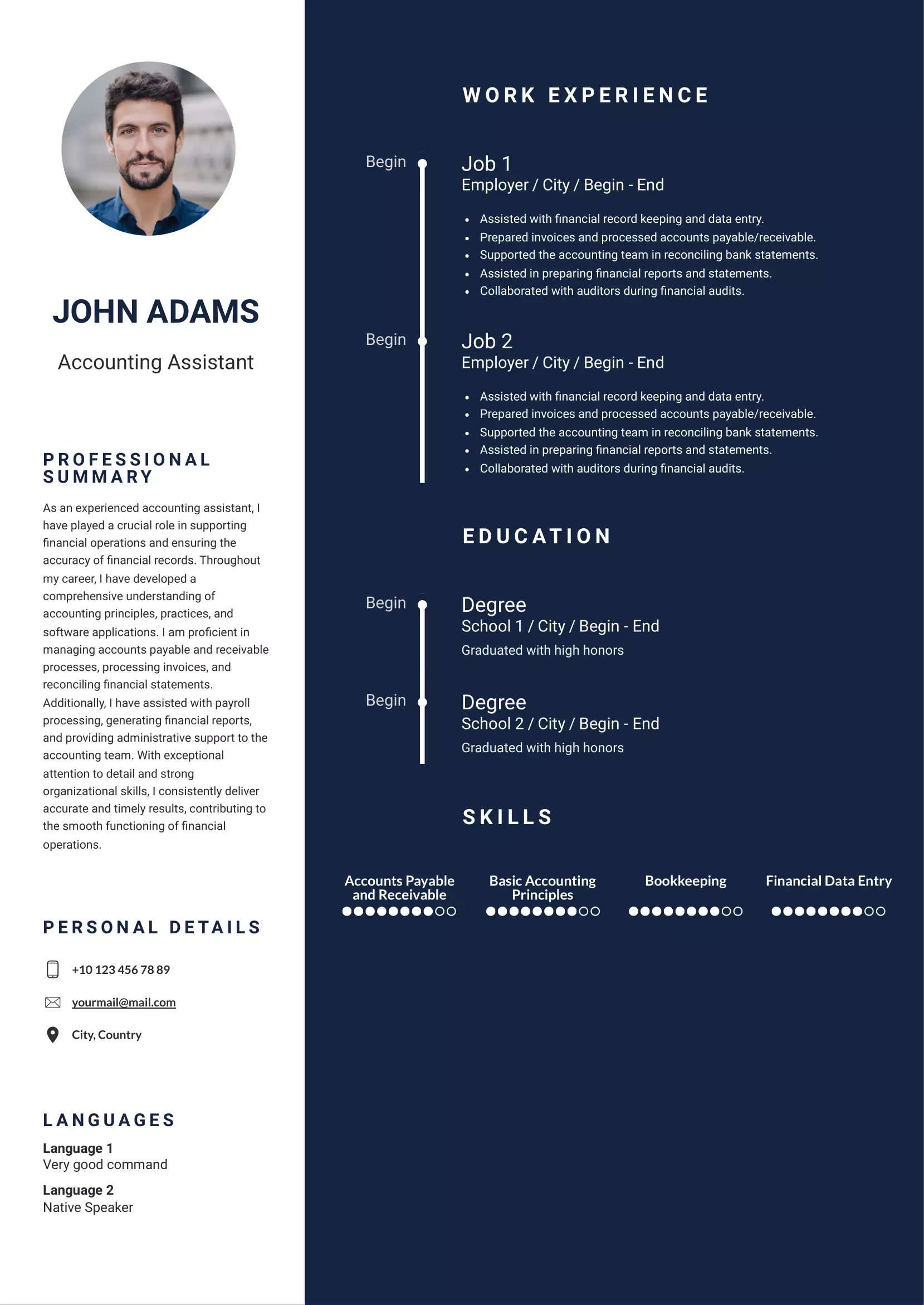 Accounting assistant resume CV