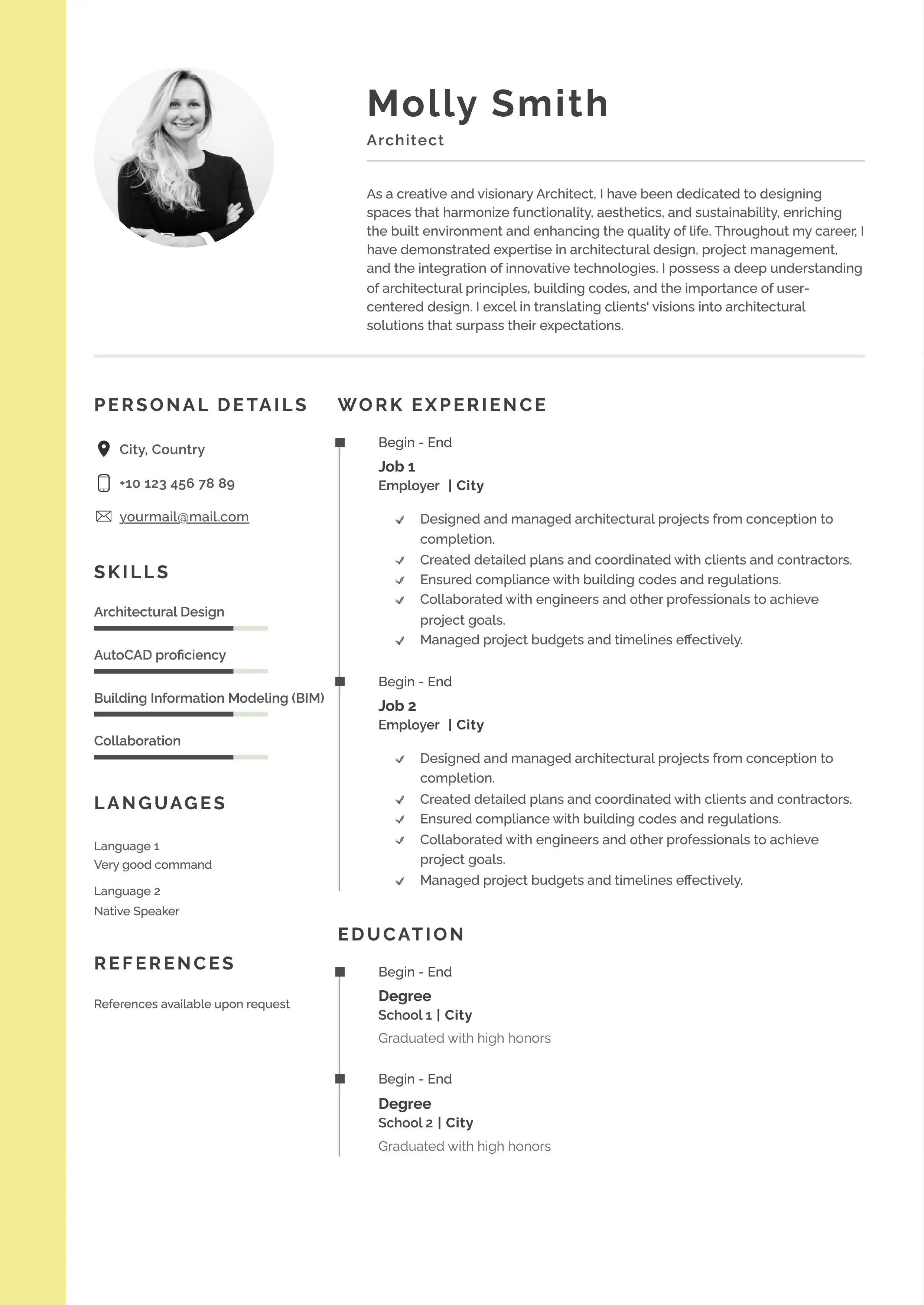 Architect resume CV