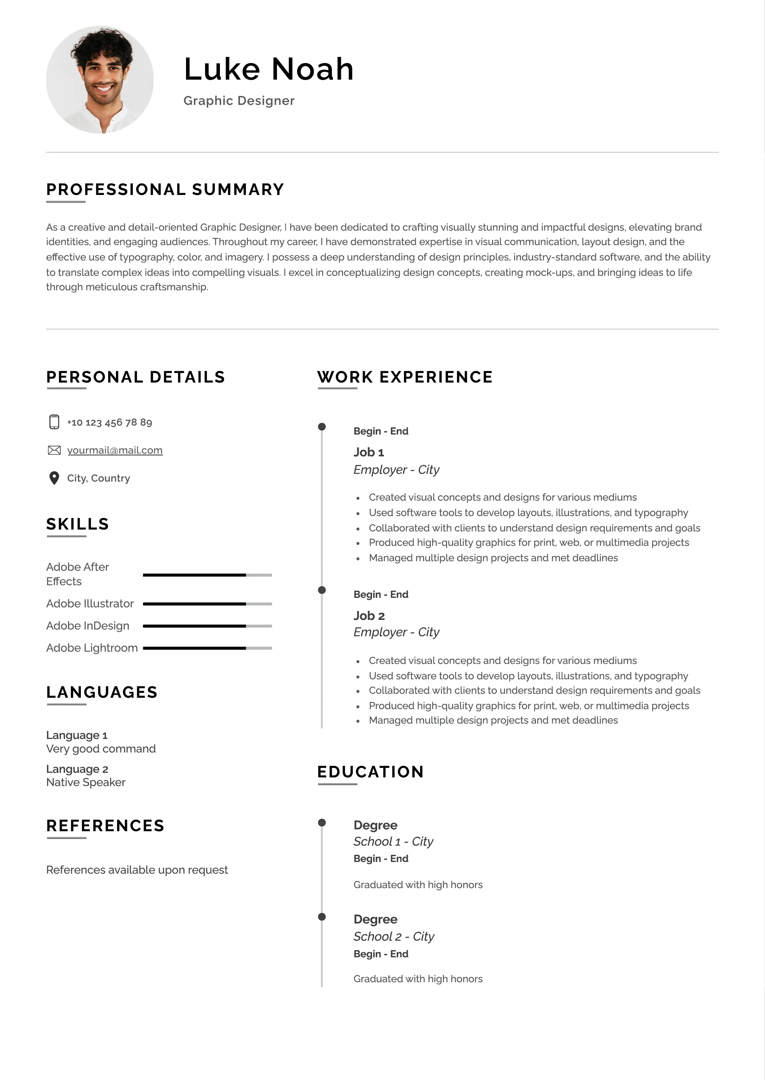 Graphic designer resume CV