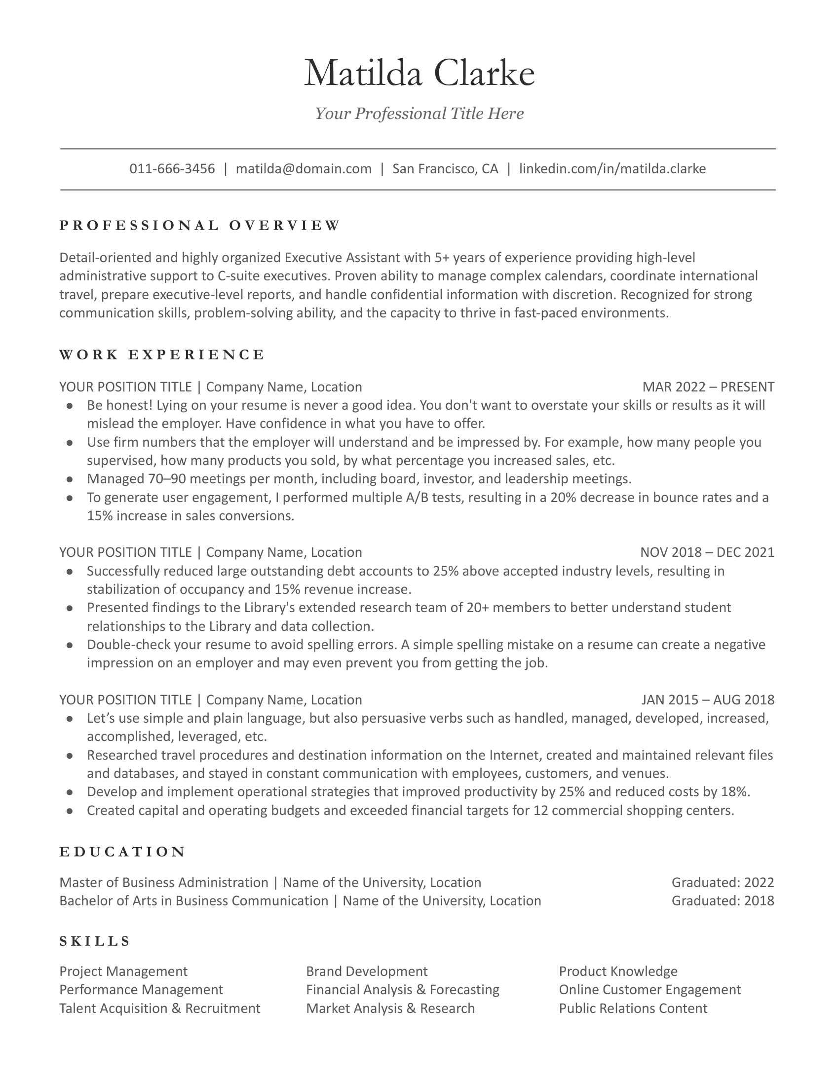 Pure ATS Resume Template