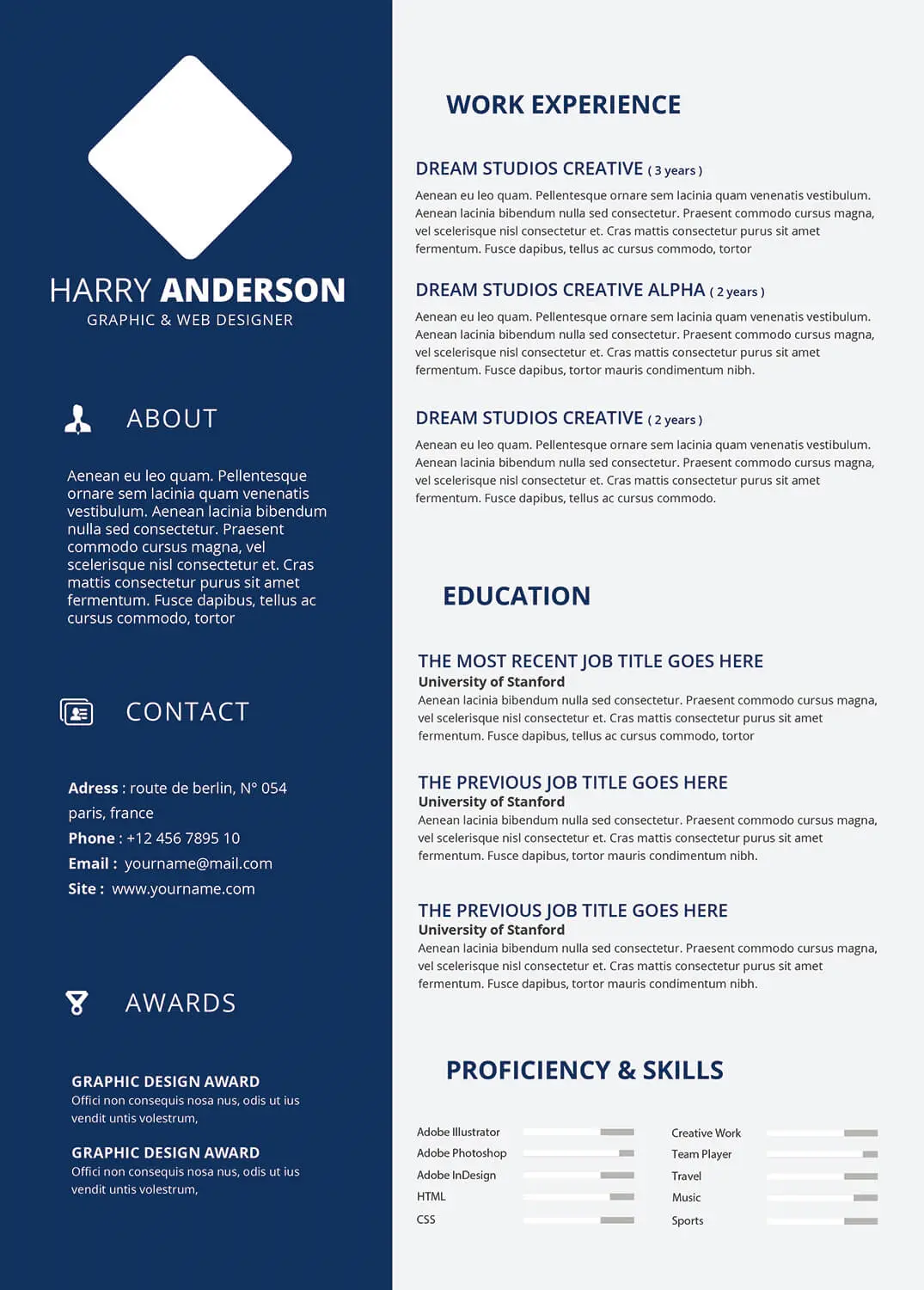 Art Gallery Manager Resume Templates