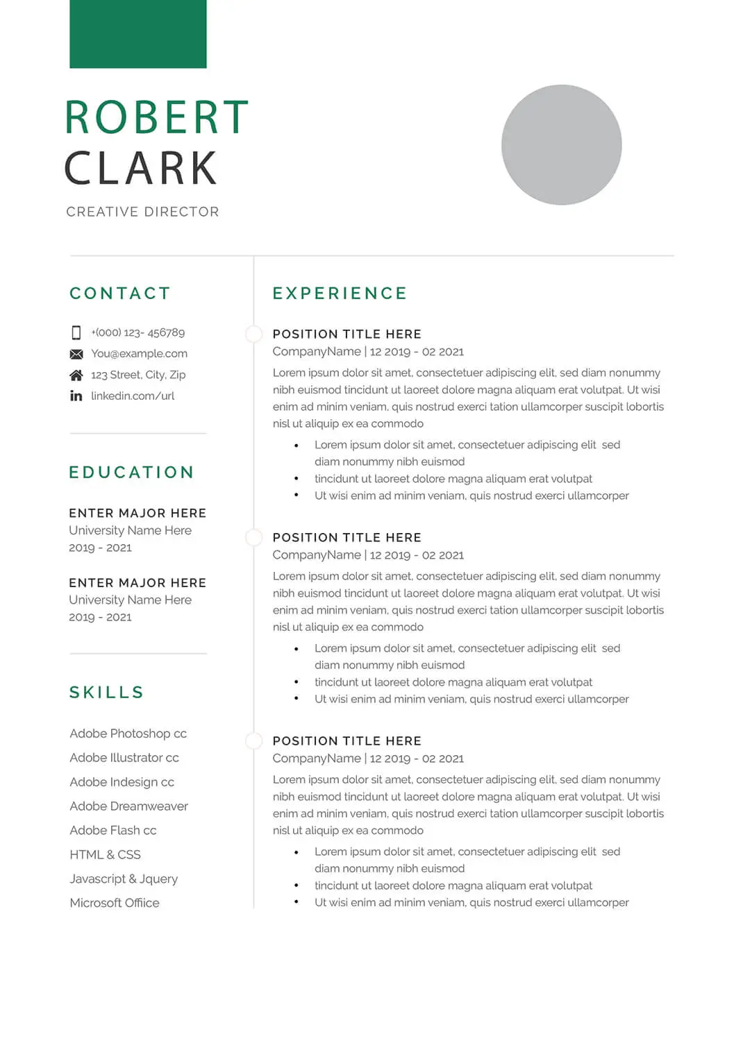 Facilities Manager Resume Templates