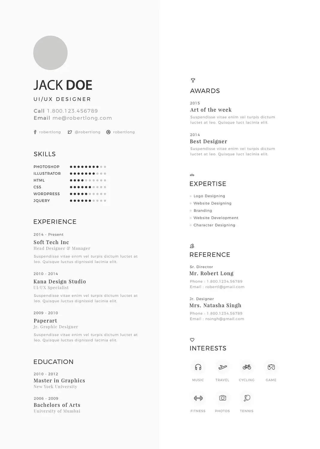 Best resume format for interior
designers